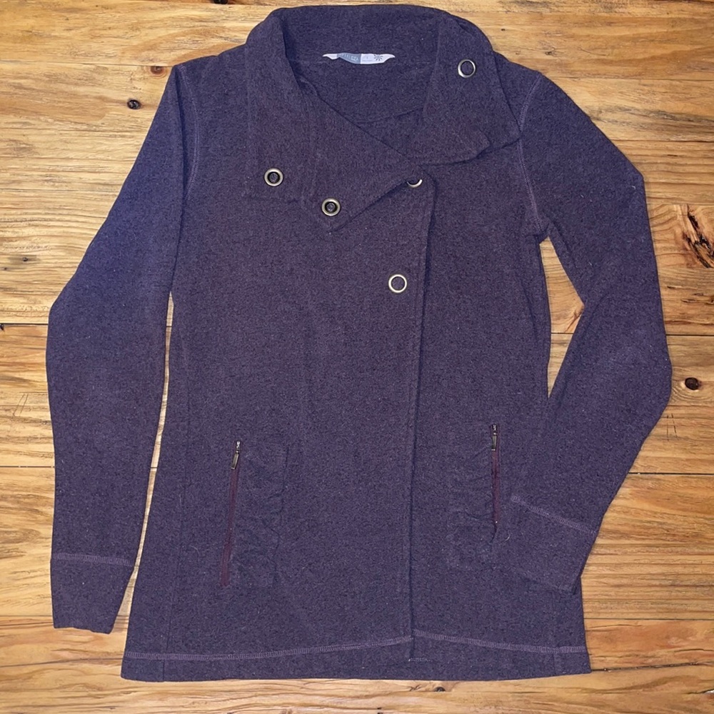 Athleta Button Asymmetric Sweatshirt